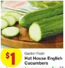 United Supermarkets Garden Fresh Hot House English Cucumbers offer