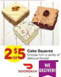 United Supermarkets Doordash Cake Squares offer