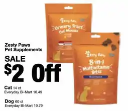 Bi-Mart Zesty Paws Pet Supplements offer
