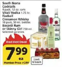 Vons South Norte Cocktails offer
