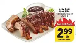 Vons Baby Back Pork Ribs offer