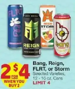 United Supermarkets Bang, Reign, FLRT, or Storm offer