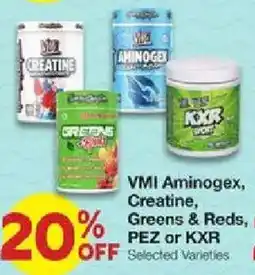 United Supermarkets VMI Aminogex, Creatine, Greens & Reds, PEZ or KXR offer