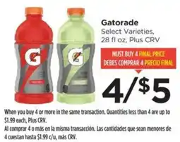 Food 4 Less Gatorade offer
