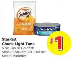Food 4 Less StarKist Chunk Light Tuna or Goldfish Snack Crackers offer