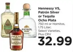 Food 4 Less Hennessy VS, Patrón Silver or Tequila Ocho Plata offer
