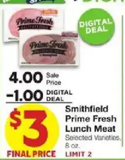 United Supermarkets Smithfield Prime Fresh Lunch Meat offer