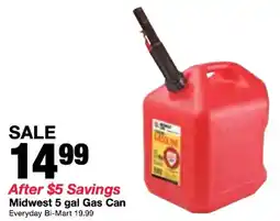 Bi-Mart Midwest 5 gal Gas Can offer