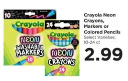 Food 4 Less Crayola neon crayons, markers or colored pencils offer
