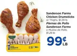 Food 4 Less Sanderson Farms Chicken Drumsticks or Thighs offer