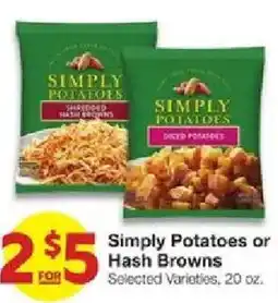 United Supermarkets Simply Potatoes or Hash Browns offer