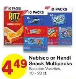 United Supermarkets Nabisco or Handi Snack Multipacks offer