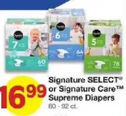 United Supermarkets Signature Select or Signature Care Supreme Diapers offer