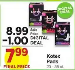 United Supermarkets Kotex Pads offer