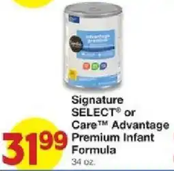 United Supermarkets Signature Select or Care Advantage Premium Infant Formula offer