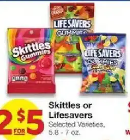 United Supermarkets Skittles or Lifesavers offer