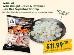 Sprouts Farmers Market Wild Pat wild-caught peeled & deveined raw red argentine shrimp offer