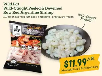 Sprouts Farmers Market Wild Pat wild-caught peeled & deveined raw red argentine shrimp offer