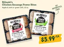 Sprouts Farmers Market Bilinski's chicken sausage power bites offer