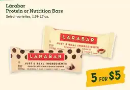 Sprouts Farmers Market Lärabar protein or nutrition bars offer