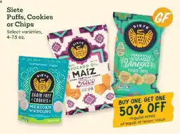 Sprouts Farmers Market Siete Puffs, Cookies or Chips offer