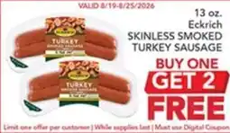 Pete's Fresh Market Eckrich skinless smoked turkey sausage offer