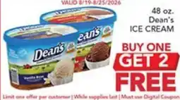 Pete's Fresh Market Dean's ice cream offer