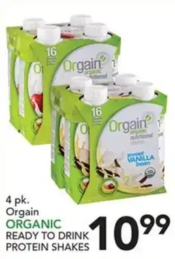 Pete's Fresh Market Orgain organic ready to drink protein shakes offer