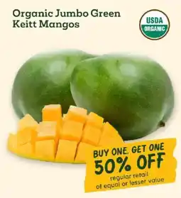 Sprouts Farmers Market Organic Jumbo Green Keitt Mangos offer