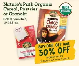 Sprouts Farmers Market Nature's Path Organic Cereal, Pastries or Granola offer