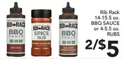 Pete's Fresh Market Rib Rack bbq sauce or rubs offer