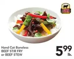 Pete's Fresh Market Hand Cut Boneless Beef Stir Fry or Beef Stew offer