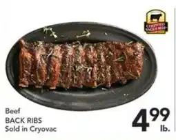 Pete's Fresh Market Beef Back Ribs offer