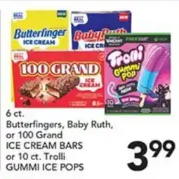 Pete's Fresh Market Butterfinger, Baby Ruth, or 100 Grand ice cream bars or 10 ct. Trolli gummy ice pops offer
