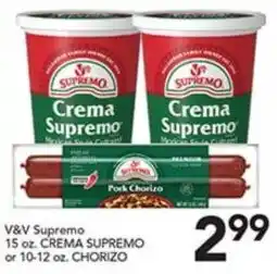 Pete's Fresh Market V&V Supremo Crema Supremo or Pork Chorizo offer