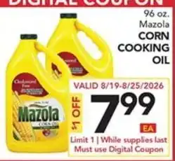 Pete's Fresh Market Mazola corn cooking oil offer