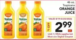 Pete's Fresh Market Tropicana orange juice offer