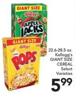 Pete's Fresh Market Kellogg's giant size cereal select varieties offer