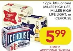 Pete's Fresh Market Miller High Life, Miller High Life Light, or Icehouse offer