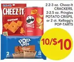Pete's Fresh Market Cheez-it crackers, Pringles potato crisps, or Kellogg's pop-tarts offer