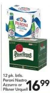 Pete's Fresh Market Peroni Nastro Azzurro or Pilsner Urquell offer