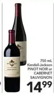 Pete's Fresh Market Kendall-Jackson Pinot Noir or Cabernet Sauvignon offer