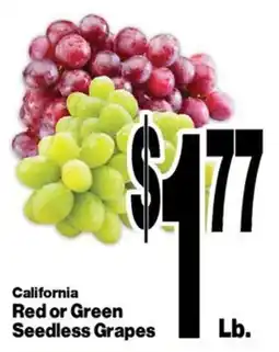 Super Saver California Red or Green Seedless Grapes offer