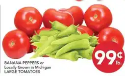 Pete's Fresh Market Banana Peppers or Locally Grown in Michigan Large Tomatoes offer