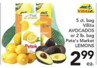 Pete's Fresh Market Villita avocados offer