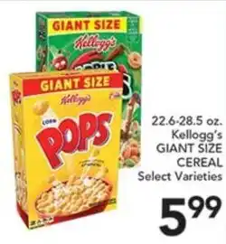Pete's Fresh Market Kellogg's giant size cereal offer