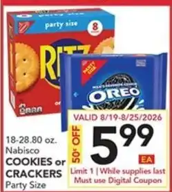 Pete's Fresh Market Nabisco cookies or crackers party size offer