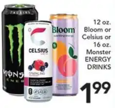 Pete's Fresh Market Celsius or Bloom Monster Energy Drinks offer