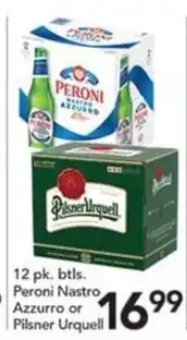 Pete's Fresh Market Peroni Nastro Azzurro or Pilsner Urquell offer