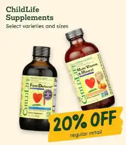 Sprouts Farmers Market ChildLife Supplements offer
